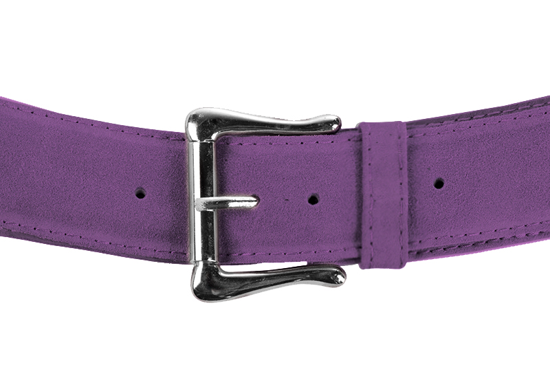 Amethyst purple women's dress belt, matching pumps and bags. Made to measure - Florence KOOIJMAN